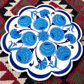 Traditional Turkish Motif Ceramic Trivet No: 0215