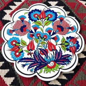 Traditional Turkish Motif Ceramic Trivet No: 0216