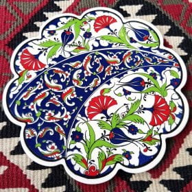 Traditional Turkish Motif Ceramic Trivet No: 0217