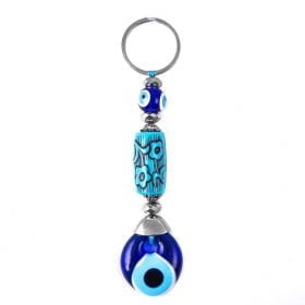 Turquoise Flower Evil Eye Keychain