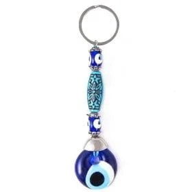 Turquoise Pattern Evil Eye Keychain