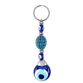 Turquoise Oval Evil Eye Keychain