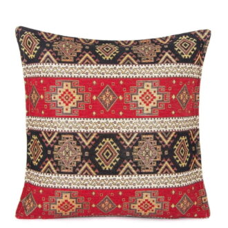 45x45 cm Goblen Kilim Minder Kırmızı - Siyah No: 515
