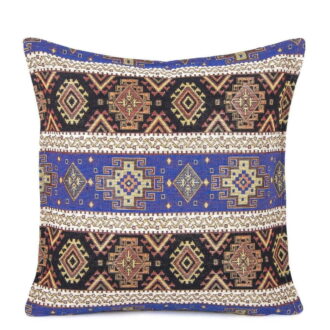 45x45 cm Goblen Kilim Minder Siyah - Mavi No: 520