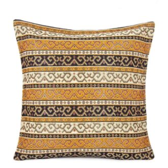 45x45 cm Goblen Kilim Minder Hardal - Siyah