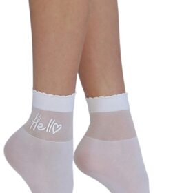 Daymod Kadın Hello Soket Çorap Beyaz