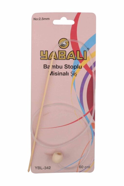 Yabalı Bambu Stoplu Misinalı Şiş 60 cm