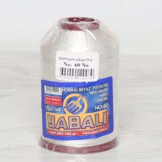 Yabalı Polyester Nakış İpi 100 g - Normal Beyaz - 4 Kat